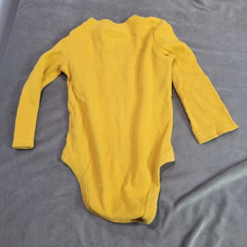 Garanimals‎ Baby 18M Yellow Waffle Knit Thermal Bodysuit and Pants Set